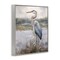 Stupell Industries Coastal Heron on Riverbank Framed Giclee Wall Art Design by Nina Blue